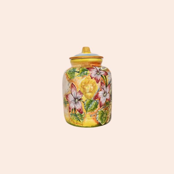 OVAL BISCUIT JAR CM.29H, TUSCAN COUNTRYSIDE WITH CYPRESS TREES